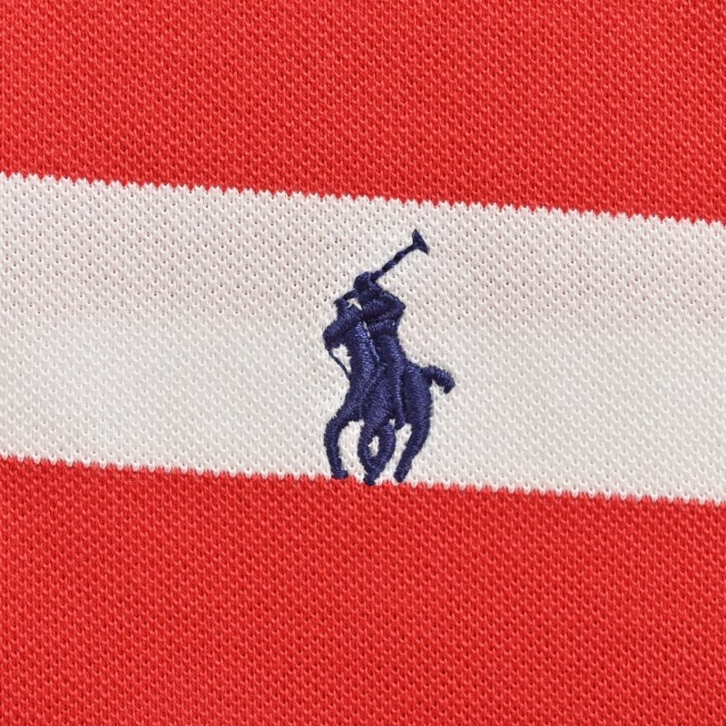 Polo Ralph Lauren Women's Red & White Striped Polo Shirt view