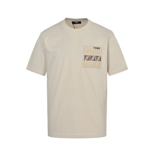 Fendi White Logo Print Short Sleeve T-Shirt view 6
