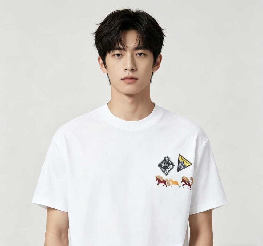 White Graphic Patch Short Sleeve T-Shirt view