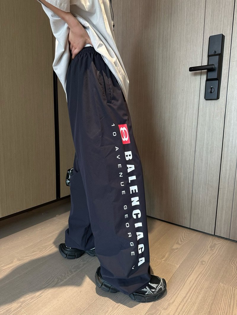 Balenciaga Navy Logo Wide-Leg Jeans view
