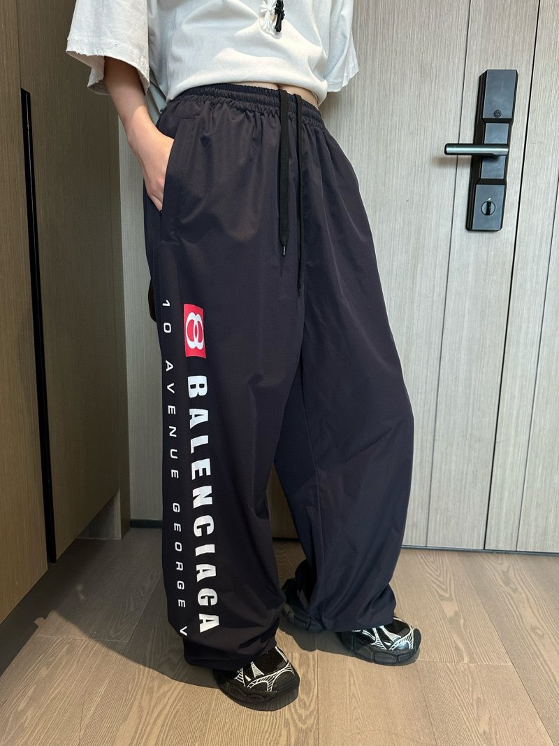 Balenciaga Navy Logo Wide-Leg Jeans view