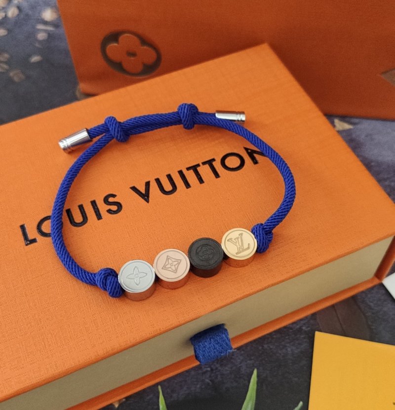 LV Colors Beads Bracelet Blue