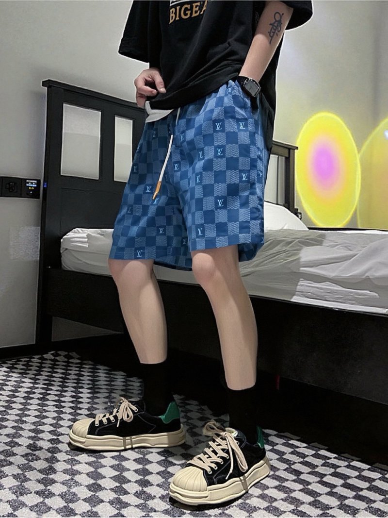 Louis Vuitton Damier Checkered Shorts Blue