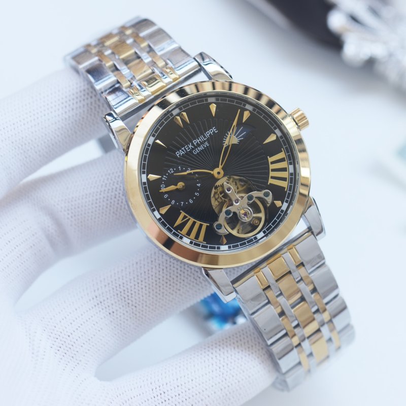 Patek Philippe Skeleton Tourbillon Two-Tone Black Dial Watch