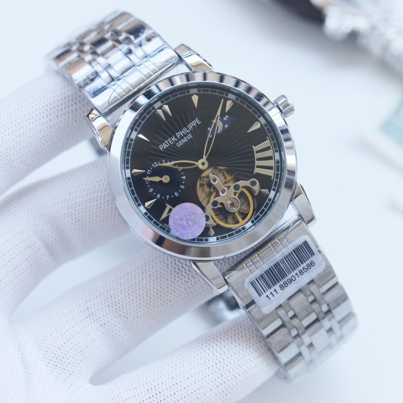 Patek Philippe Skeleton Tourbillon Two-Tone Black Dial Watch view