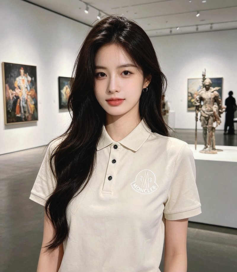 Moncler Logo Polo Shirt Cream