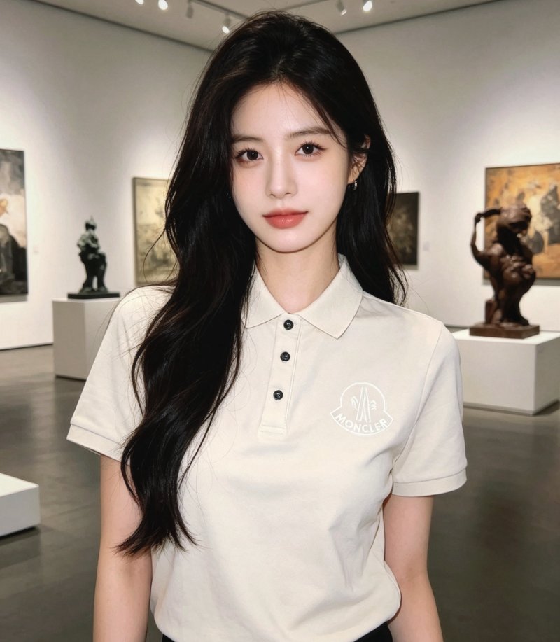 Moncler Logo Polo Shirt Cream view