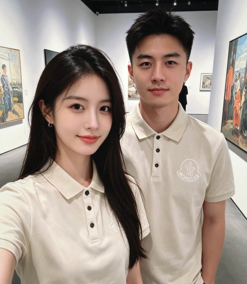 Moncler Logo Polo Shirt Cream view