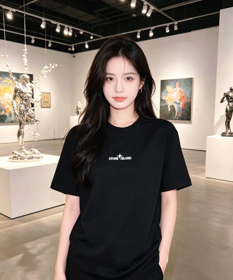 Stone Island Black Logo T-Shirt view