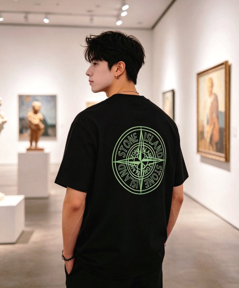Stone Island Black Logo T-Shirt view
