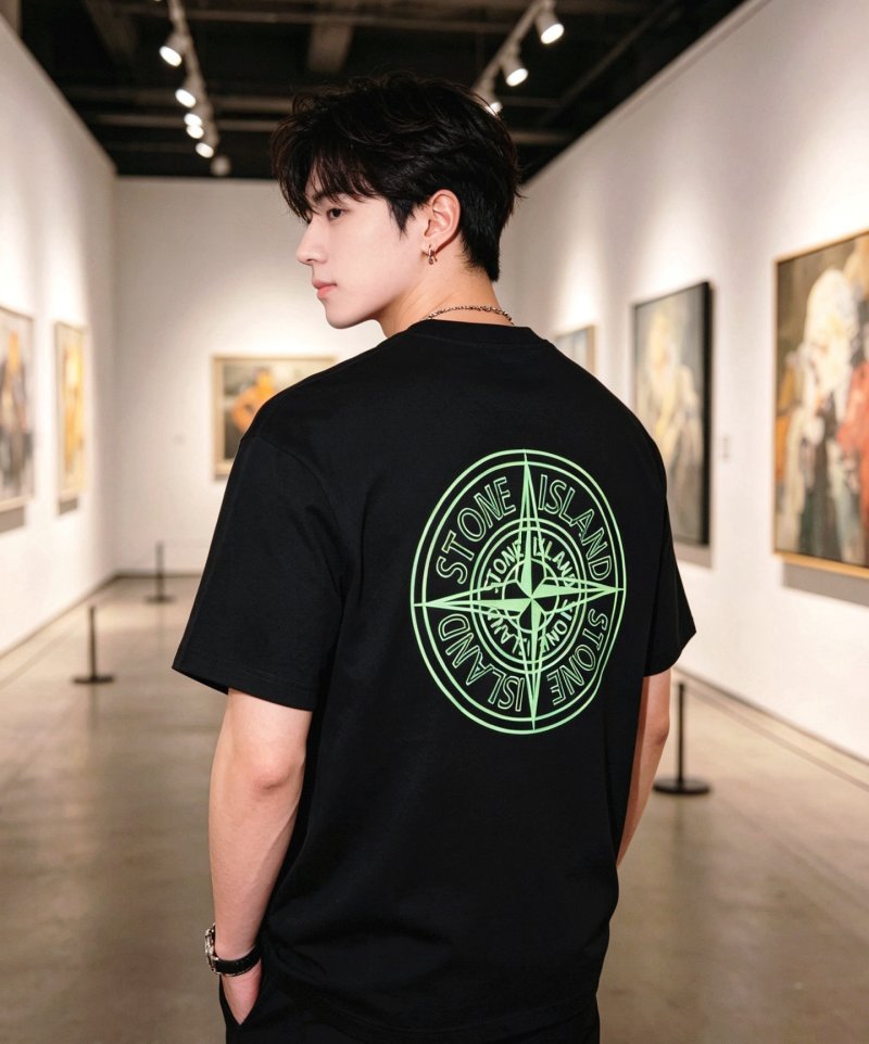 Stone Island Black Logo T-Shirt view