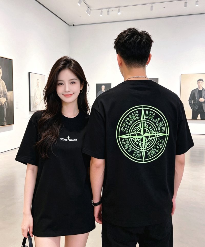 Stone Island Black Logo T-Shirt view