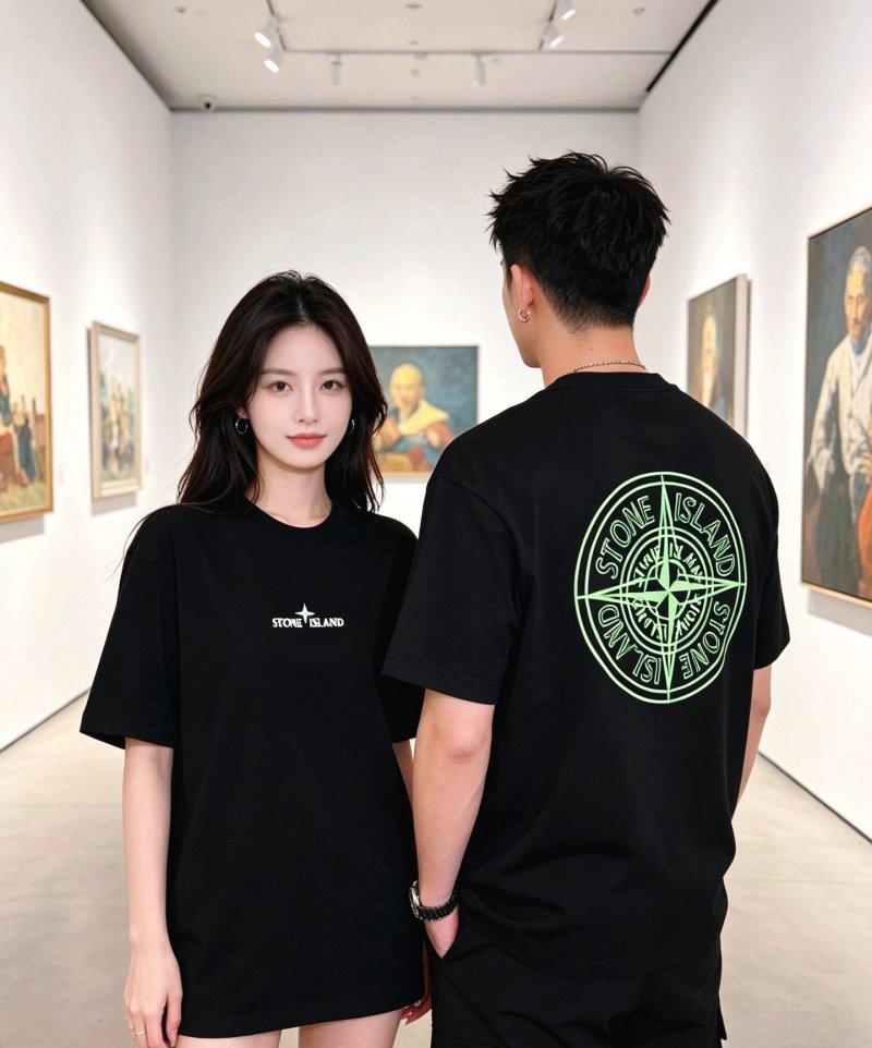 Stone Island Black Logo T-Shirt view