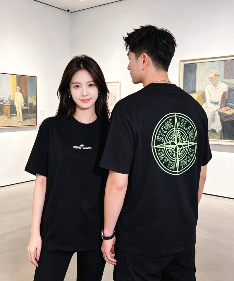 Stone Island Black Logo T-Shirt view