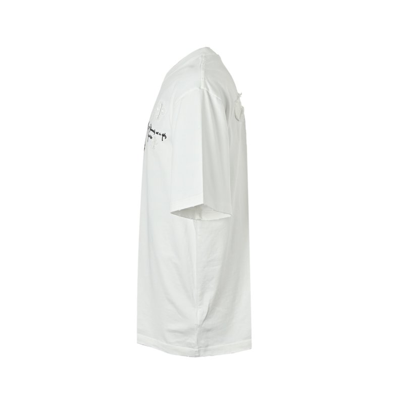 White Oversized Graphic Print T-Shirt with Back Logo Detail view