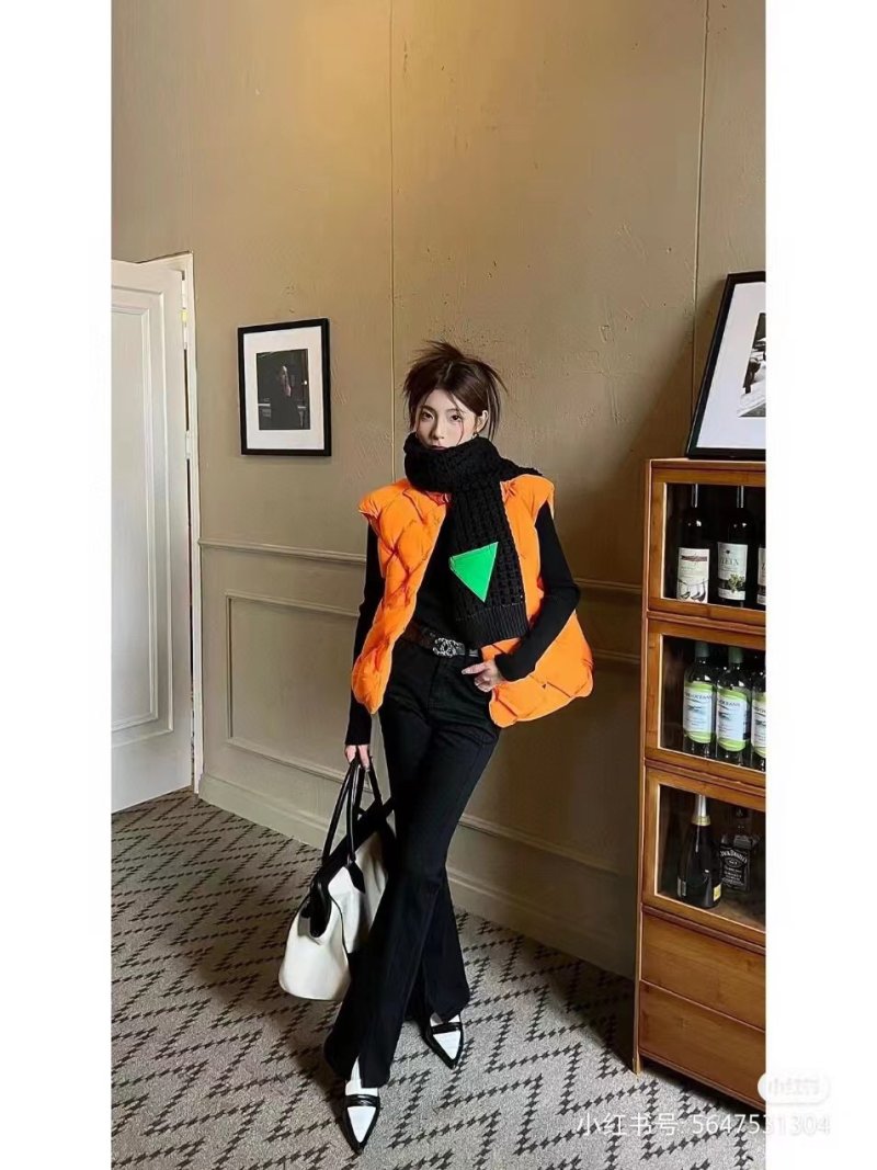 Bright Orange Puffer Down Jacket