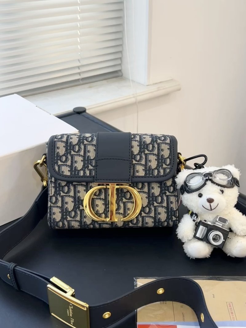 Dior 30 Montaigne Flap Bag Navy Oblique Monogram