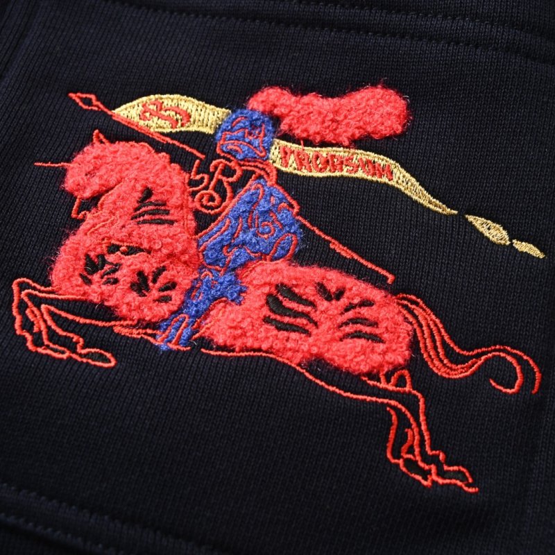 Burberry Navy Cargo Pants with Embroidered Horse Logo view