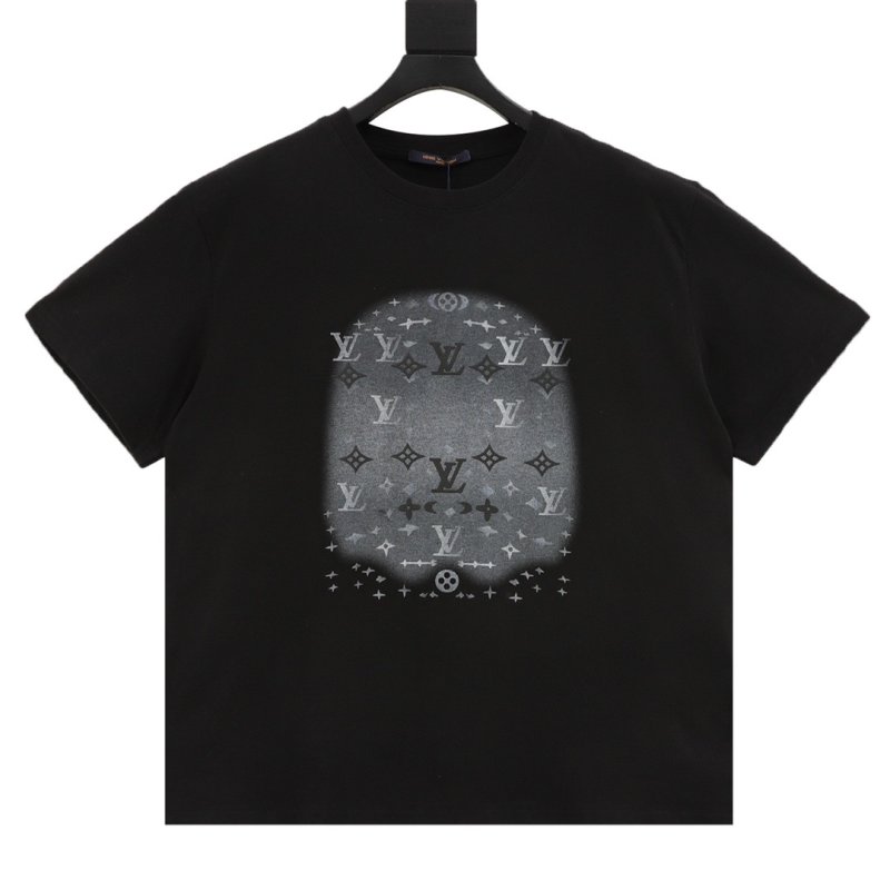 Louis Vuitton Monogram Ink-Wash Print Black T-Shirt