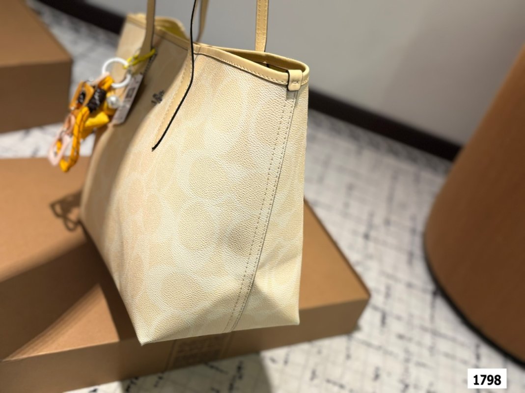 Coach City Tote Bag Cream with Yellow Charm view