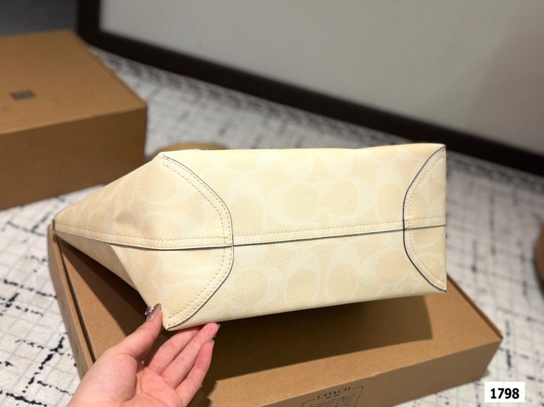 Coach City Tote Bag Cream with Yellow Charm view