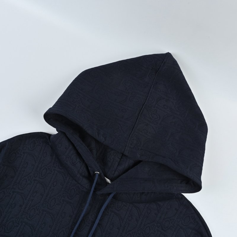 Black Cropped Hoodie with Textured Panel view