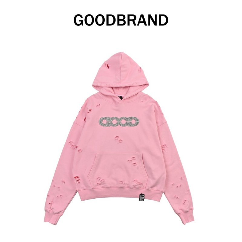 Pink Chain Graphic Distressed Hoodie view
