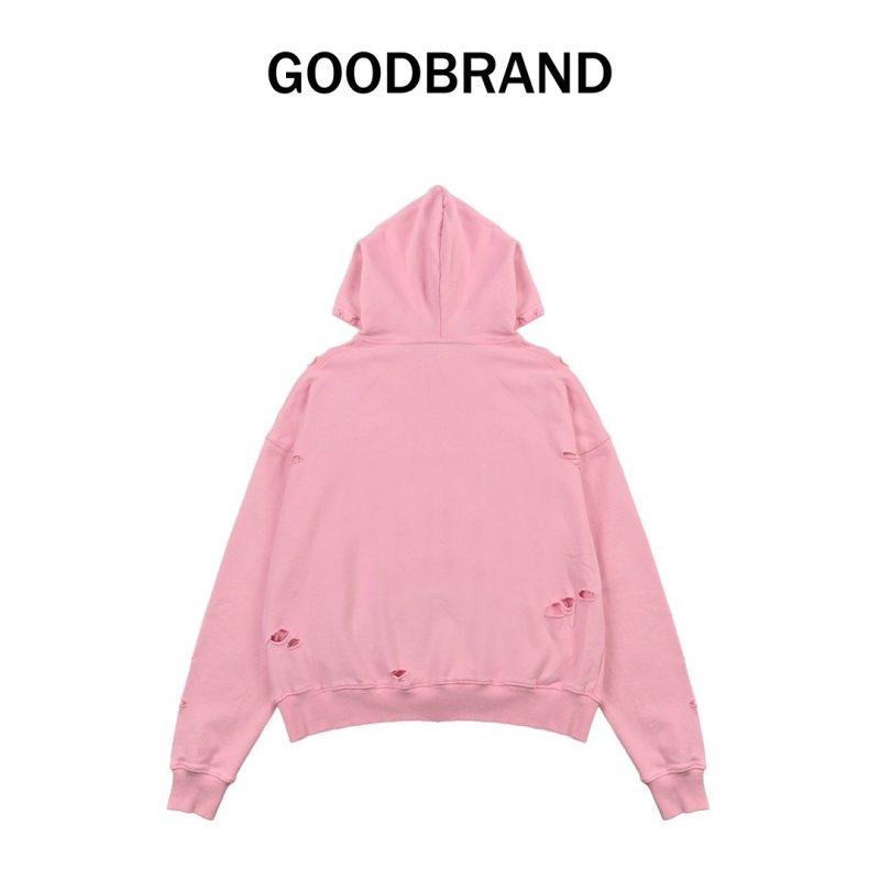 Pink Chain Graphic Distressed Hoodie view