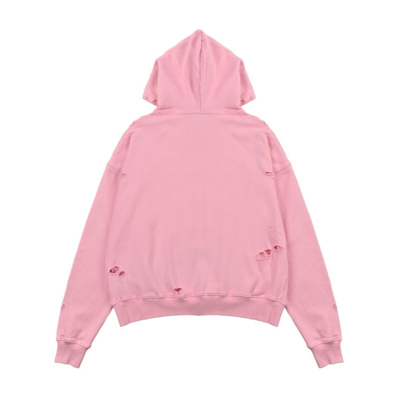 Pink Chain Graphic Distressed Hoodie view