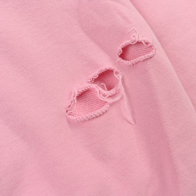 Pink Chain Graphic Distressed Hoodie view