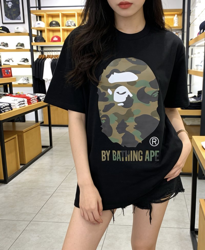 A Bathing Ape Camo Head Black T-Shirt