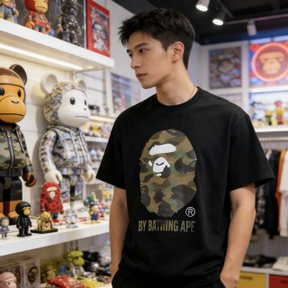 A Bathing Ape Camo Head Black T-Shirt view 6