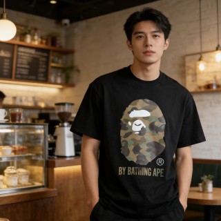 A Bathing Ape Camo Head Black T-Shirt view 7