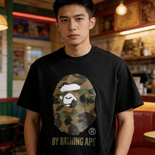 A Bathing Ape Camo Head Black T-Shirt view 8