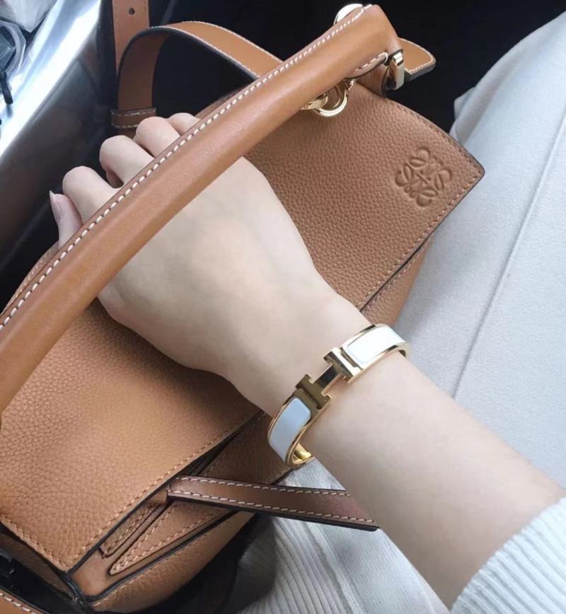 Hermès Enamel Bracelet White Gold-Tone