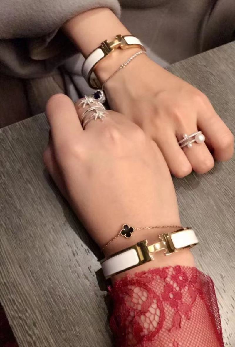 Hermès Enamel Bracelet White Gold-Tone view