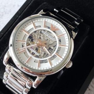 Emporio Armani AR1980 Silver Skeleton Automatic Watch view 2