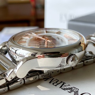 Emporio Armani AR1980 Silver Skeleton Automatic Watch view 4