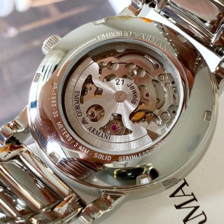 Emporio Armani AR1980 Silver Skeleton Automatic Watch view 7