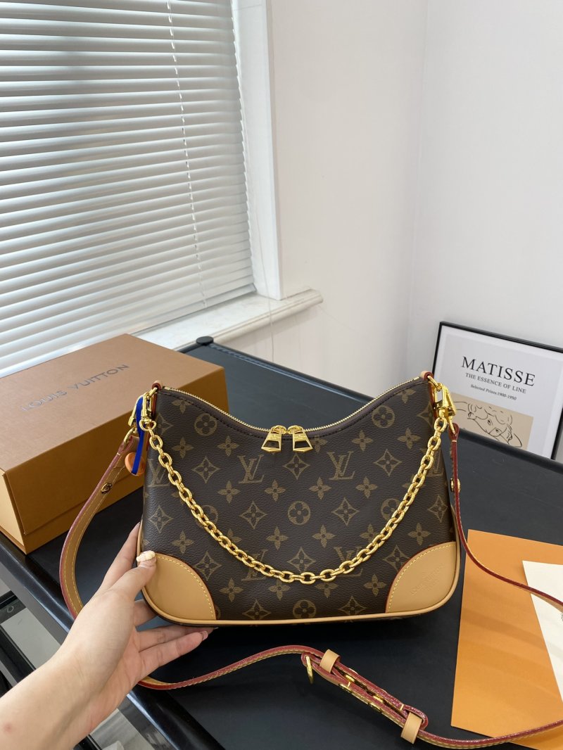 Louis Vuitton Monogram Canvas Shoulder Bag with Gold Chain Strap