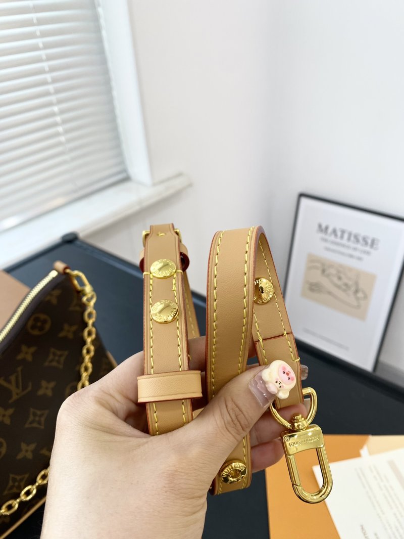Louis Vuitton Monogram Canvas Shoulder Bag with Gold Chain Strap view