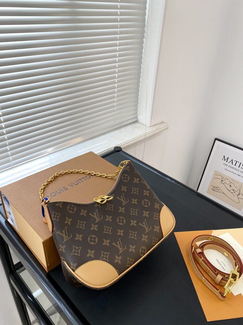 Louis Vuitton Monogram Canvas Shoulder Bag with Gold Chain Strap view