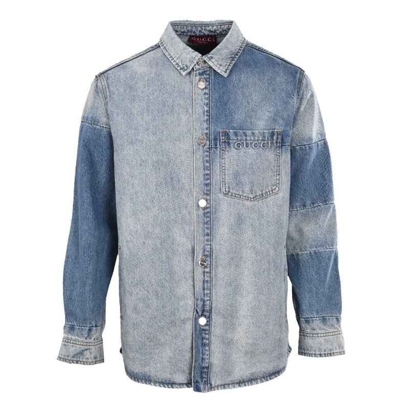 Gucci Light Wash Denim Shirt Blue view