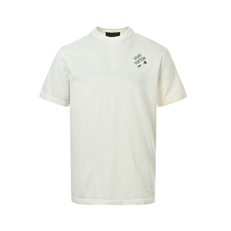 Cream Short Sleeve T-Shirt with Minimal Chest Logo view
