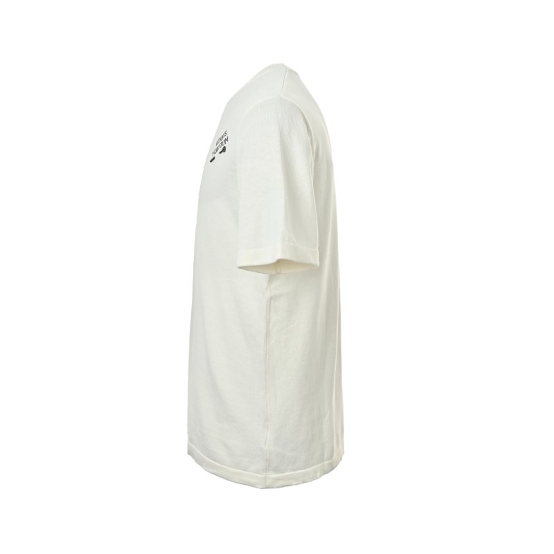 Cream Short Sleeve T-Shirt with Minimal Chest Logo view