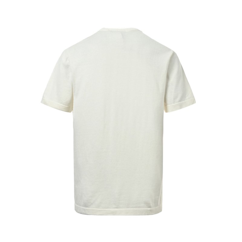 Cream Short Sleeve T-Shirt with Minimal Chest Logo view