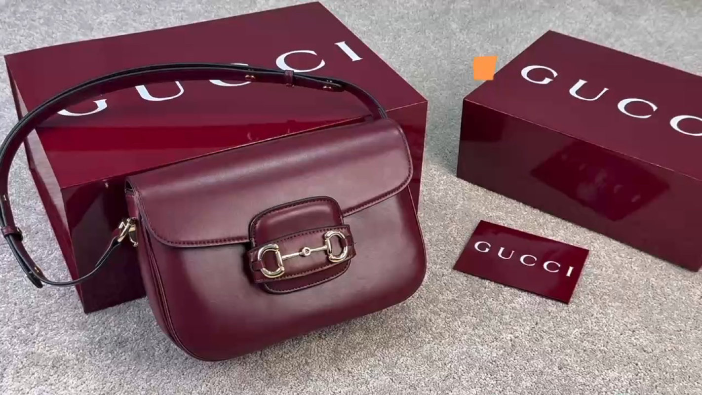 Gucci Horsebit 1955 Shoulder Bag - Burgundy