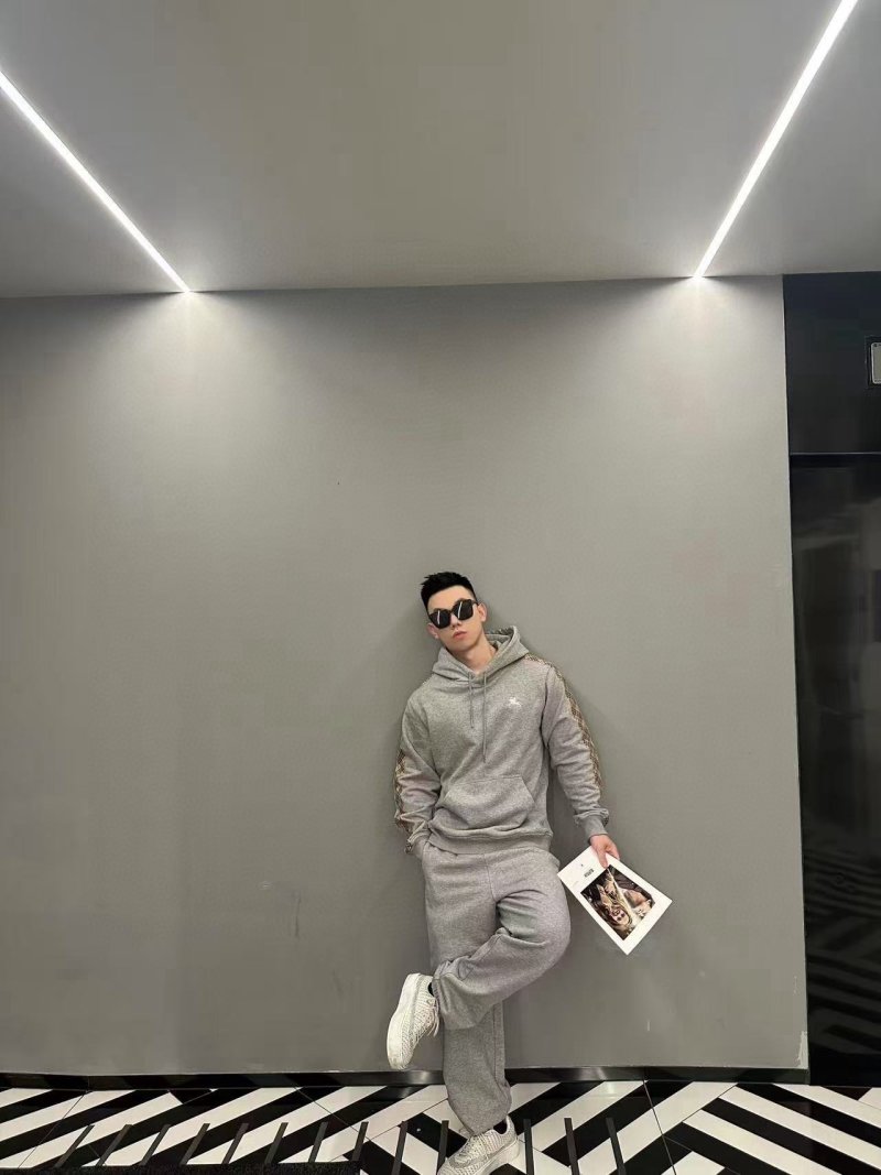 Essentials Grey Joggers with Textured Side Stripe view