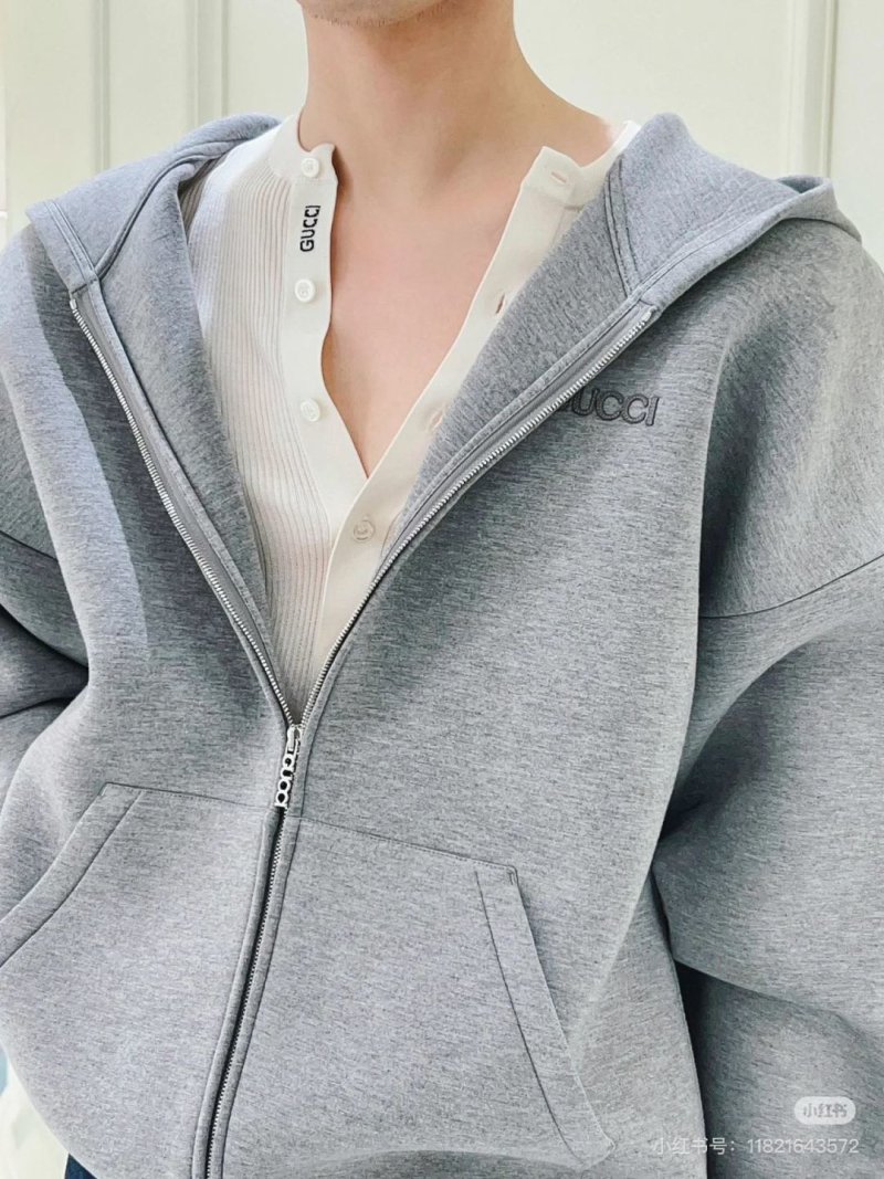 Gucci Grey Zip-Up Hoodie