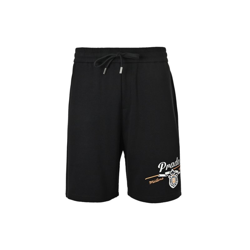 Prada Black Milano Shorts with Logo Embroidery view